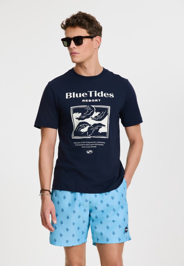 Afbeelding van 1525107456 6713 Blue Sky Sketched Coral  Swim Short -  Shiwi